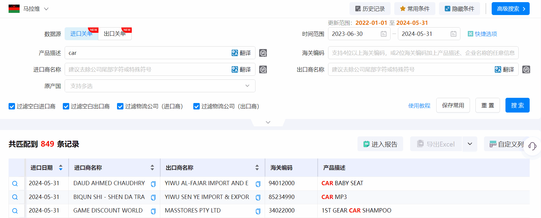 马拉维海关数据,海关数据,EVO视讯 EVO真人海关数据